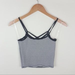 COPY - Strappy front striped cropped top